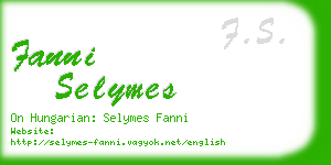 fanni selymes business card
